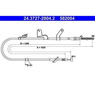 Bilde av ATE 24.3727 2004.2 Bremsekabel 1625 SUZUKI: SWIFT 3