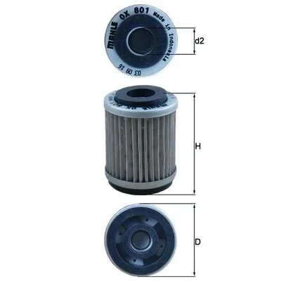 Bilde av MAHLE ORIGINAL OX 801 Oljefilter Filterinnsats