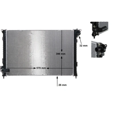 Bilde av MAHLE ORIGINAL CR 983 000S Radiator for kjøretøy med luftkondisjonering 578 398 26 Kjøleribber loddet MINI: Hatchback
