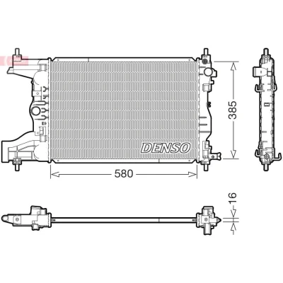 Bilde av DENSO DRM15017 Radiator 580mm 385mm 16mm