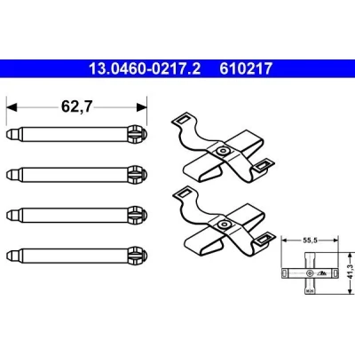 Bilde av ATE 13.0460 0217.2 Tibehørsett, skivebremse belegg OPEL: Calibra A, Astra F Caravan