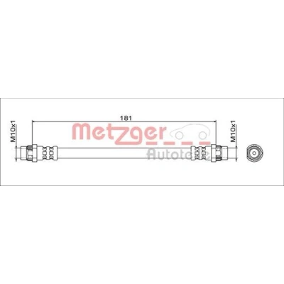 Bilde av METZGER 4111797 Bremseslange venstre bakaksel, høyre innvendig 181 SMART: Forfour II Hatchback