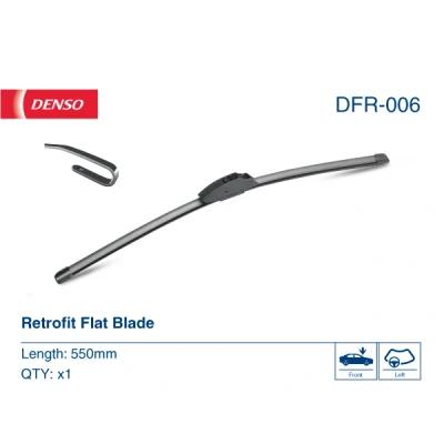 Bilde av Vindusvisker Denso Flat DFR 006 Rammeløs FORD: FIESTA 6, Transit Connect Mk1 Van, 5, BMW: X3, LAND ROVER: Discovery 4, Range Rover Sport