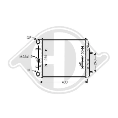 Bilde av DIEDERICHS DCM3562 Radiator 430 415 26 Climate SKODA: Fabia 2, 1 Combi, VOLKSWAGEN: Polo IV Hatchback