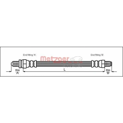 Bilde av METZGER 4112517 Bremseslange 297 M10 x 1