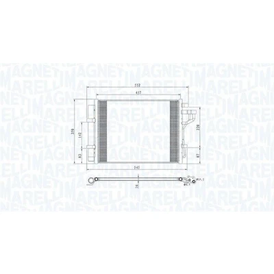 Bilde av MAGNETI MARELLI 350203802000 Kondensator med tørker 457x331,8x16 331,8 457 16 HYUNDAI: i10 II Hatchback