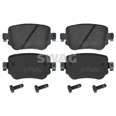 Bilde av SWAG 30 91 6912 Bremseklosser bakaksel med festemateriell VOLKSWAGEN: Golf 7, CADDY 4 Kasten, Sharan II, SKODA: Octavia 3 Combi, AUDI: A1 Sportback
