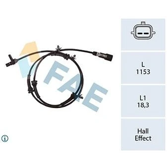 Bilde av FAE 78435 ABS Sensor med kabel Hall prinsipp 2 1153 NISSAN: Qashqai / Qashqai+2 I