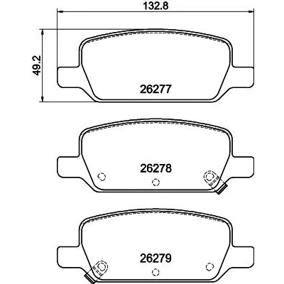 Bilde av HELLA 8DB 355 040 951 Bremseklosser med akustisk slitasjevarsel tilbehør TESLA: Model 3