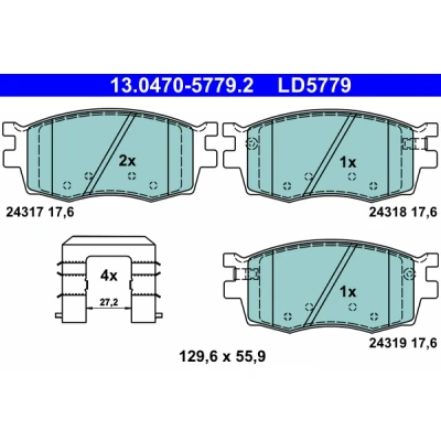 Bilde av Bremseklosser sett, Framaksel, hyundai accent iii, sedan i20 i, kia rio ii, 58101 1GE00, 1JA10