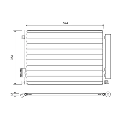 Bilde av VALEO 814155 Kondensator med tørker 12 9 Aluminium 363 R 134a