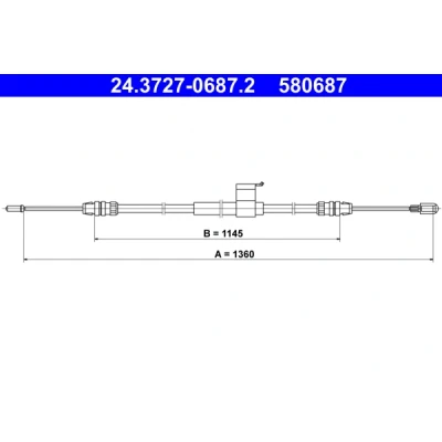 Bilde av ATE 24.3727 0687.2 Bremsekabel 1360