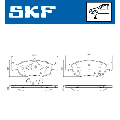 Bilde av SKF VKBP 80236 A Bremseklosser med akustisk slitasjevarsel
