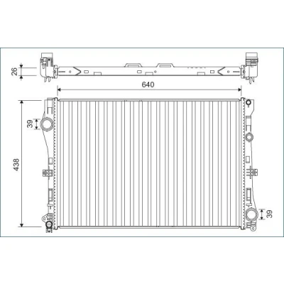 Bilde av VALEO 701142 Radiator Aluminium 438 640 26 uten kjølemiddelregulator MERCEDES BENZ: GLC SUV