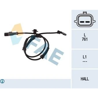 Bilde av FAE 78096 ABS Sensor framaksel Hall prinsipp 2 761 RENAULT: Kangoo II Express
