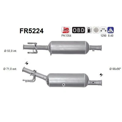 Bilde av AS FR5224 Partikkelfilter Euro 6 Cordierit