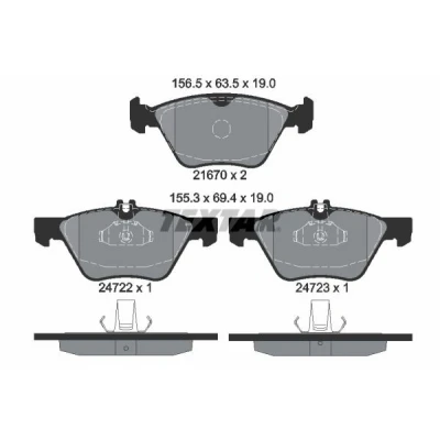 Bilde av TEXTAR 2472201 Bremseklosser klargjort for slitasjeindikator MERCEDES BENZ: E Klasse T modell, Sedan, S NISSAN: Pathfinder 3