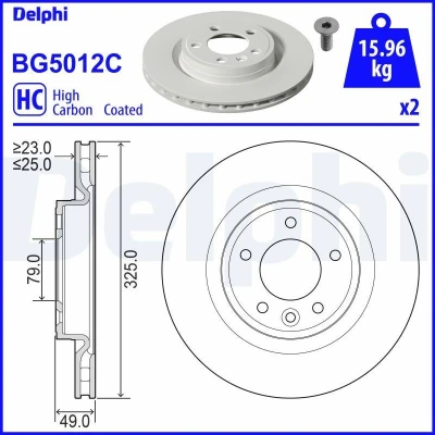 Bilde av Bremseskive, Bakaksel, land rover discovery v, van range iv, sport ii, LR084067
