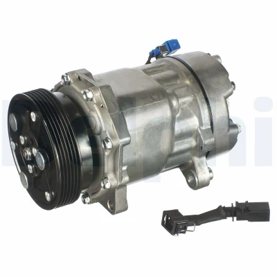 Bilde av DELPHI TSP0159060 Kompressor SANDEN SD7V16 PAG 46 med kompressorlje VOLKSWAGEN: Sharan I, Golf 4, Caddy 3, SEAT: Leon I Hatchback