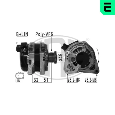Bilde av ERA 210939A Dynamo 14V 120A FORD: FOCUS 3 Turnier, 3, FIESTA 6