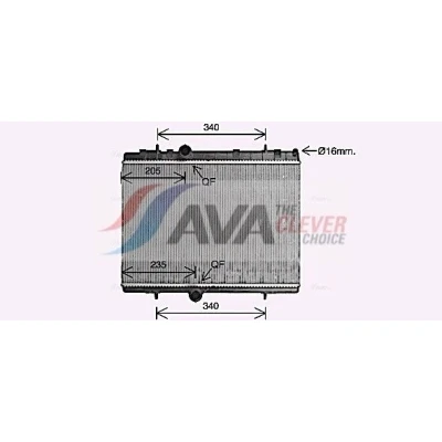 Bilde av PRASCO CN2328 Radiator Aluminium 380 544 26 med hurtigkoplinger Kjøleribber loddet CITROËN: Berlingo II