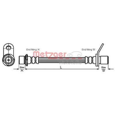 Bilde av METZGER 4110012 Bremseslange 350 F10x1 TOYOTA: Avensis I Sedan