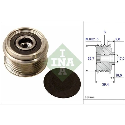 Bilde av INA 535 0060 10 Frihjul Dynamo 39,4 spesialverktøy nødvendig for montering AUDI: A4 B5 Avant, VOLKSWAGEN: Polo IV Hatchback