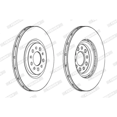Bilde av FERODO PREMIER DDF1453C Bremseskiver 330 28 5 110 ventilert belagt uten skruer ALFA ROMEO: 159 Sportwagon, Giulietta Hatchback, Sedan