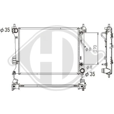 Bilde av DIEDERICHS DCM3744 Radiator Aluminium 500 375 16 Climate Automatisk girkasse