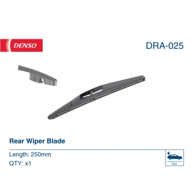 Bilde av Vindusvisker Denso Rear DRA 025 Standard NISSAN: Leaf I, MITSUBISHI: ASX SUV, SUZUKI: SX4 II S Cross, SWIFT 3, I Hatchback