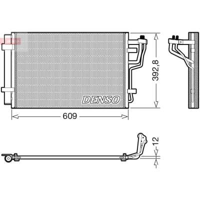 Bilde av DENSO DCN41013 Kondensator med tørker R 134a HYUNDAI: i30 I Hatchback