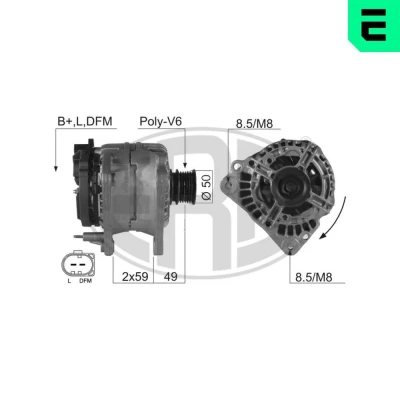 Bilde av ERA 210138A Dynamo 14V 70A VOLKSWAGEN: Golf 4, Polo IV Hatchback, III SKODA: Octavia I Hatchback