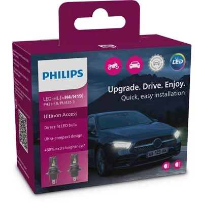 Bilde av Philips Ultinon Access LED HL H4/H19 12V, passer mange bilmodeller