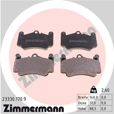 Bilde av ZIMMERMANN 23330.170.9 Bremseklosser Bildet viser leveranseinnholdet PORSCHE: 911 Coupé