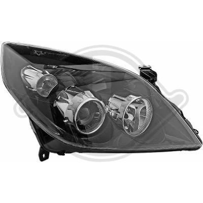 Bilde av DIEDERICHS 1825986 Frontlykter høyre H7, H7/H1, H1 svart, transparent OPEL: Vectra C Caravan, CC