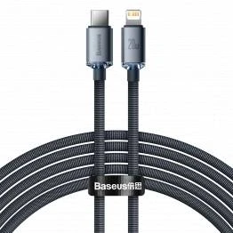 Bilde av Baseus flettet USB C til Lightning kabel 2m Svart/Blå