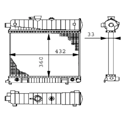 Bilde av MAHLE ORIGINAL CR 2207 000S Radiator for kjøretøy uten luftkondisjonering 360 418 34 Kjøleribber loddet MERCEDES BENZ: E Klasse Sedan, C Sedan