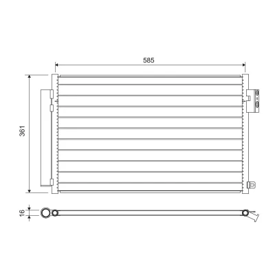 Bilde av VALEO 822641 Kondensator med tørker Aluminium 362