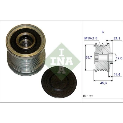 Bilde av INA 535 0036 10 Frihjul Dynamo 45,3 spesialverktøy nødvendig for montering AUDI: A4 B7 Avant, B6 B5 Avant