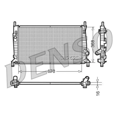 Bilde av DENSO DRM10075 Radiator Aluminium 670 368 16 VOLVO: S40 II, C30, MAZDA: 5, FORD: Focus 2