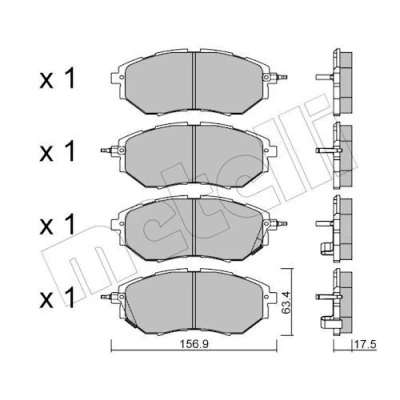 Bilde av Bremseklosser sett, Framaksel, subaru forester, legacy iv, vi, kombi levorg, outback, tribeca, 26296 AG000, AG01