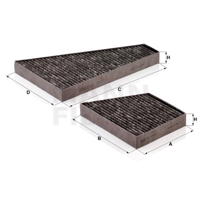 Bilde av MANN FILTER CUK 35 000 2 Kupéfilter Karbonfilter 345, 172 221 30