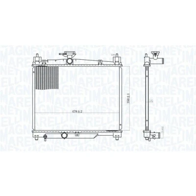 Bilde av MAGNETI MARELLI 350213164800 Radiator 350 478 16 Kjøleribber loddet TOYOTA: Yaris I Hatchback