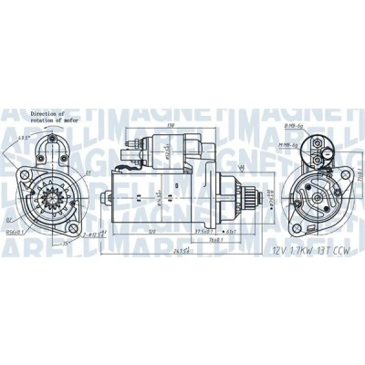Bilde av MAGNETI MARELLI 063721508010 Starter 12 1,7 13 VOLKSWAGEN: Passat B6 Variant, Tiguan I, GOLF 6