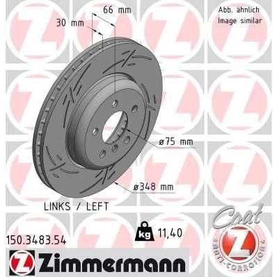 Bilde av ZIMMERMANN BLACK Z 150.3483.54 Bremseskiver 348 30 6/5 5 120 innvendig ventilert, med sliss belagt høy karbon BMW: Touring, Sedan