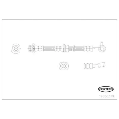 Bilde av CORTECO 19036379 Bremseslange framaksel høyre 640 NISSAN: Qashqai / Qashqai+2 I