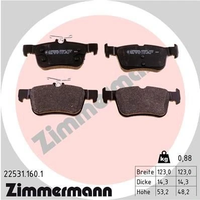 Bilde av ZIMMERMANN 22531.160.1 Bremseklosser Bildet viser leveranseinnholdet FORD: KUGA 2, S Max Mk2, Focus Mk4 Turnier