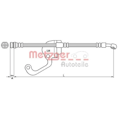 Bilde av METZGER 4116229 Bremseslange 428 M10 x 1 SF HYUNDAI: Terracan