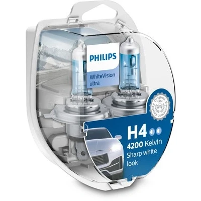 Bilde av Halogenlampe PHILIPS WhiteVision ultra H4 P43t 38, passer mange bilmodeller, 000 544 9094, 000000 000374, 025816, 030005050038, 072601