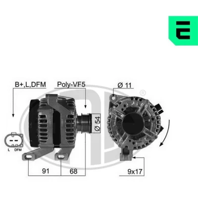 Bilde av ERA 210424A Dynamo 14V 150A VOLVO: V70 3, XC60 I, XC70 II Stasjonsvogn, FORD: MONDEO 4 Turnier, S Max Mk1,